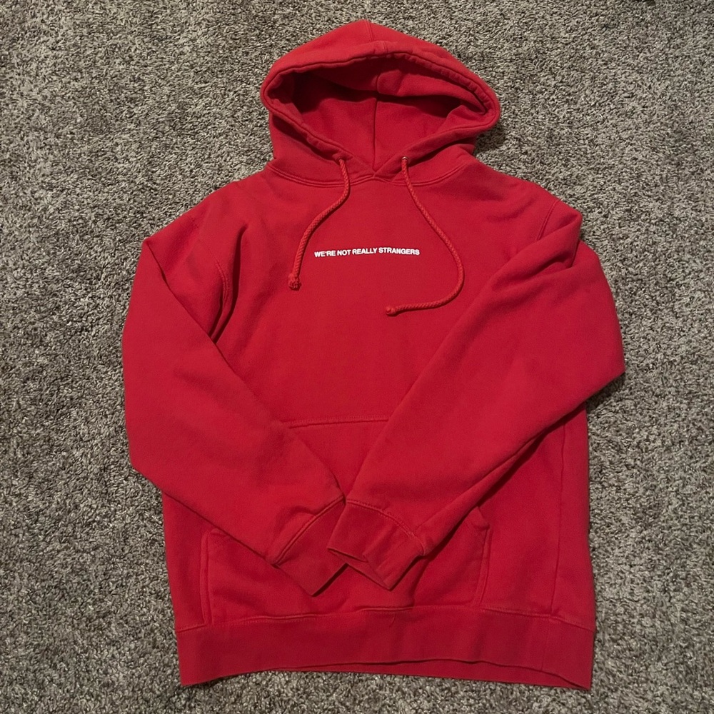 We’re Not Really Strangers Red Hoodie